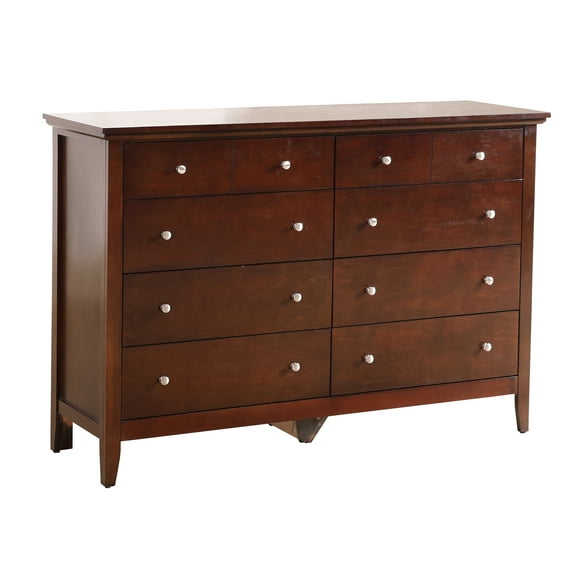 Particle Board Dresser - 39 In Height Beige Cappuccino Finish Material 125 Lb Heavy 58 Depth