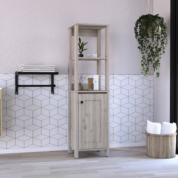 Particle Board Filler | Grey 4 - Shelf Freestanding | Bathroom Organization Aid