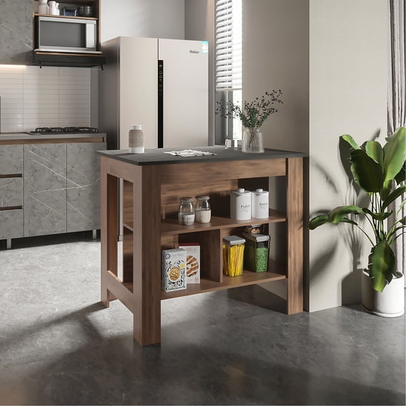Particle Board Materiality - 3 Shelves for Keeping Items - Kitchen Island Setup Process - Hold Kitchen Gadgets