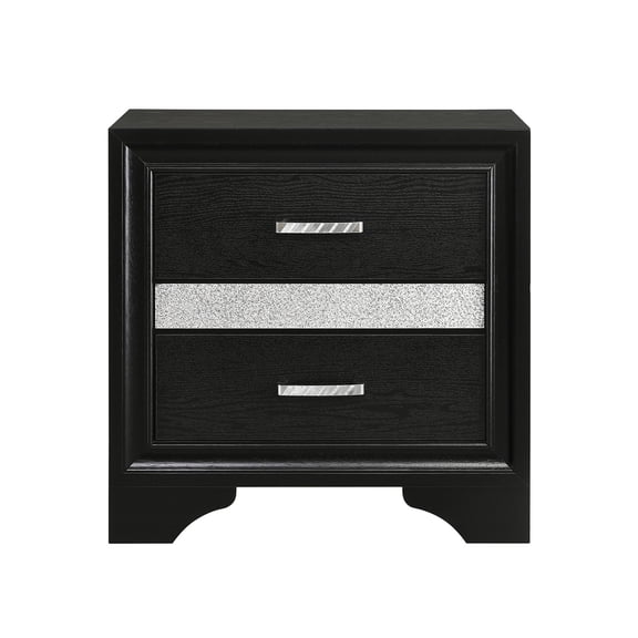 Particle Board Nightstand with 2 Drawers and Elegant Design / Elevate Bedroom Aesthetics