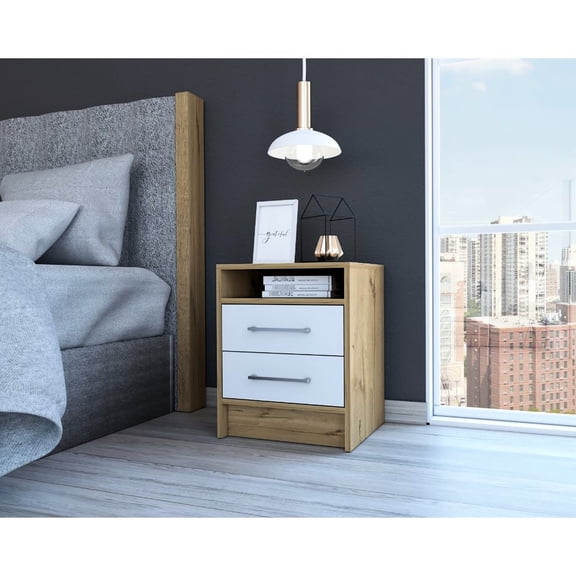 Particle Board Nightstand with Smart Design / Offer Efficient Storage