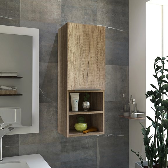 Particle Board, Single Door, 5+ Shelves - Great for Bathroom Storage