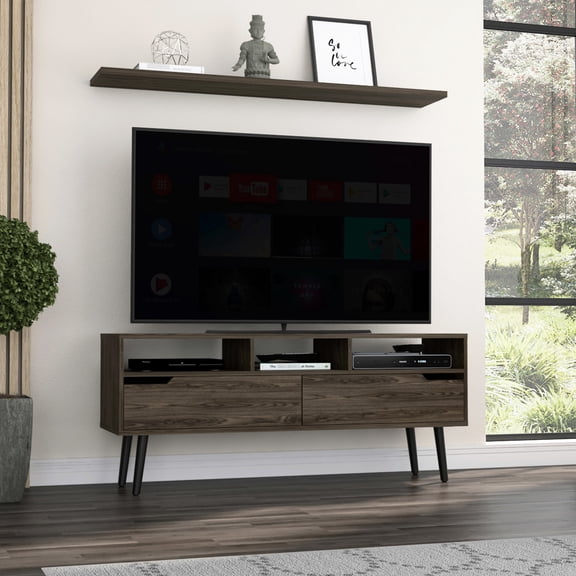 Particle Board Stand, Fits 50 - 59" TVs | Provides Storage for Home Electronics