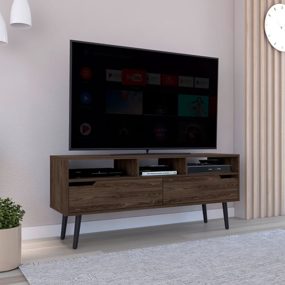 Particle board material, two interior storage spaces / Provide storage solutions for TV in family rooms