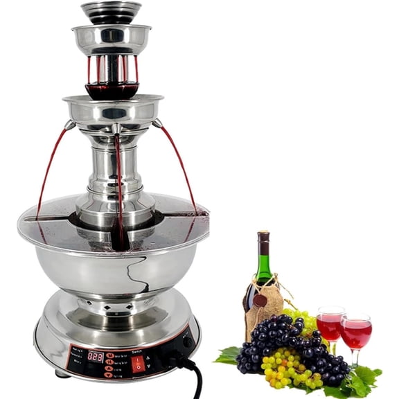 Parties Drink Fountains, Large Capacity Wine Fountain Machine, 3-Tier Stainless Steel Commercial Beverage Dispenser, For Weddings, Parties, Bars