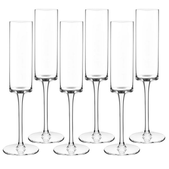 Parties Essentials 1 Set 6 Pieces Acrylic Champagne Flutes Wine Glasses Party Cups Transparent Champagne Cups