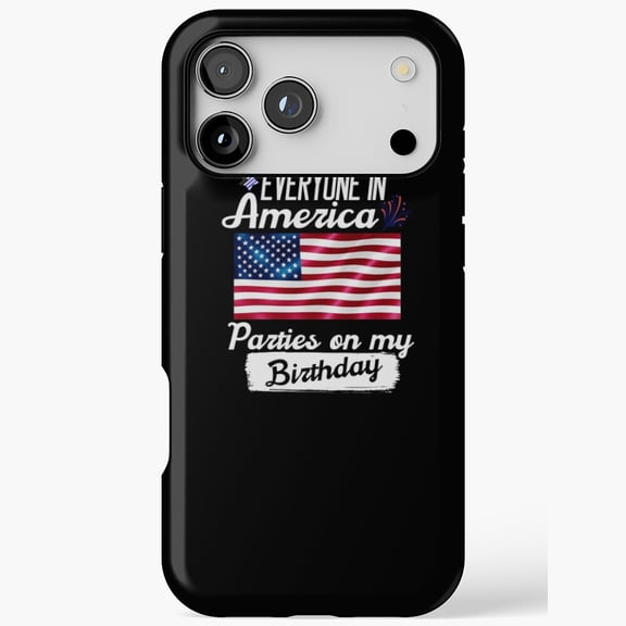 Parties On My Birthday Flag Graphic for iPhone Case 11 to 17 Pro Max