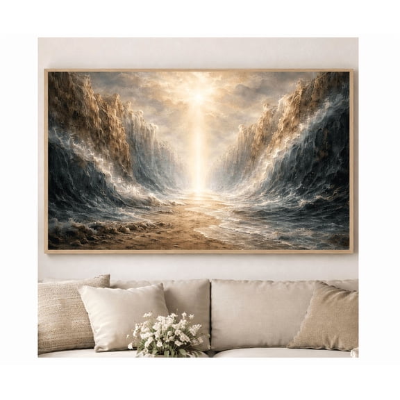 Parting Of The Red Sea Christian Wall Art Modern Biblical Artwork Faith Based Christian Poster Inspirational Moses Exodus Art