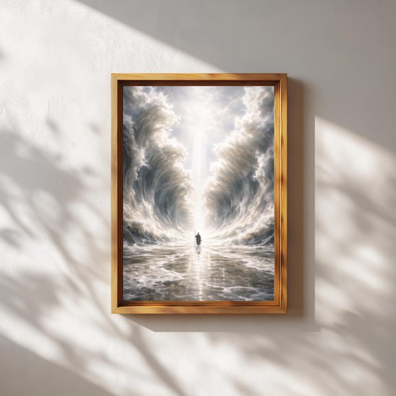 Parting Red Sea Art Christian Art X 2 Picture Moses Art Exodus Christian Art Christian Art Bible Verse Psalms Art