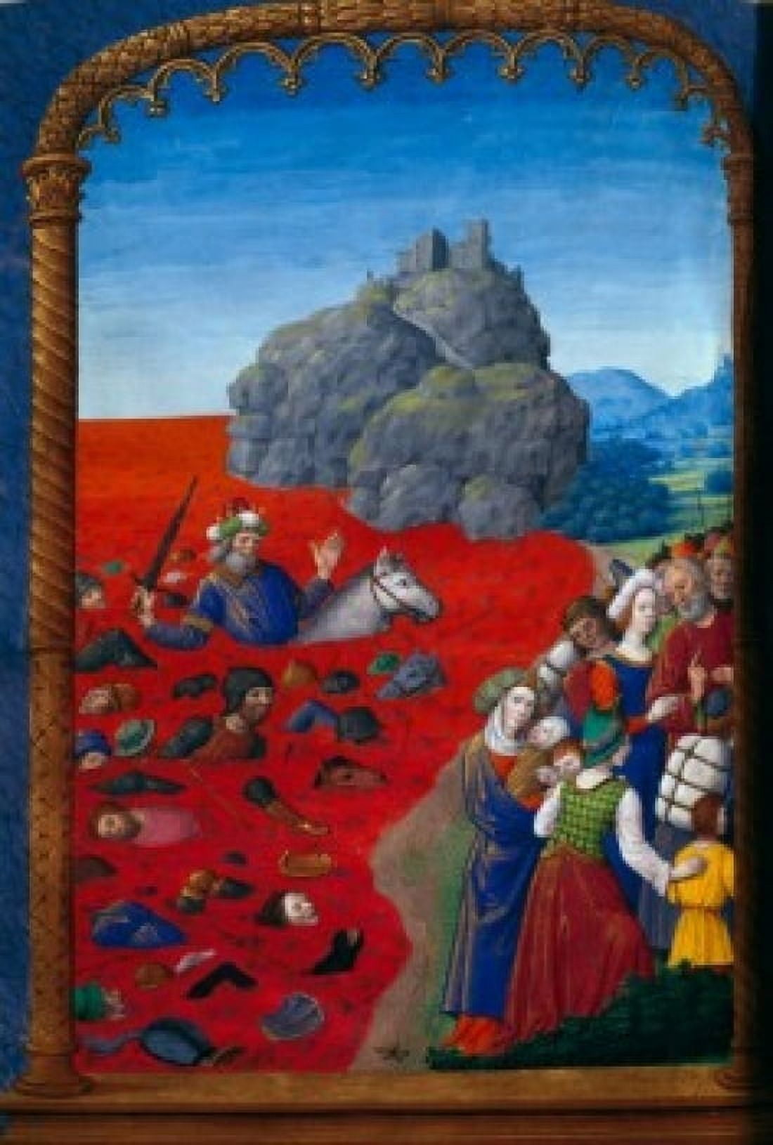 Parting of the Red Sea manuscript France Paris Bibliotheque Nationale Canvas Art - Bibliotheque Nationale (24 x 36)