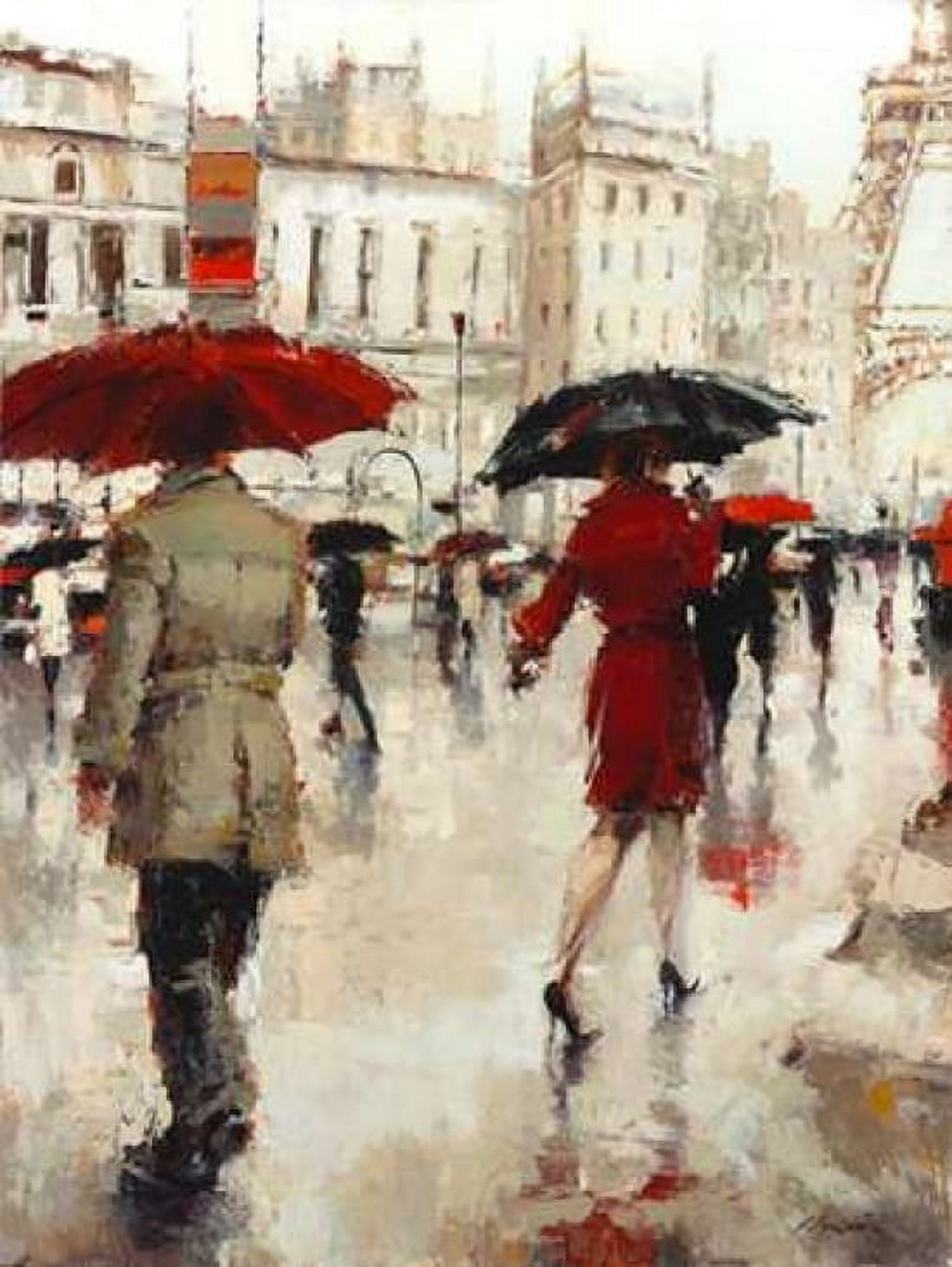 Parting on a Paris Street Canvas Art - Lorraine Christie (18 x 24)