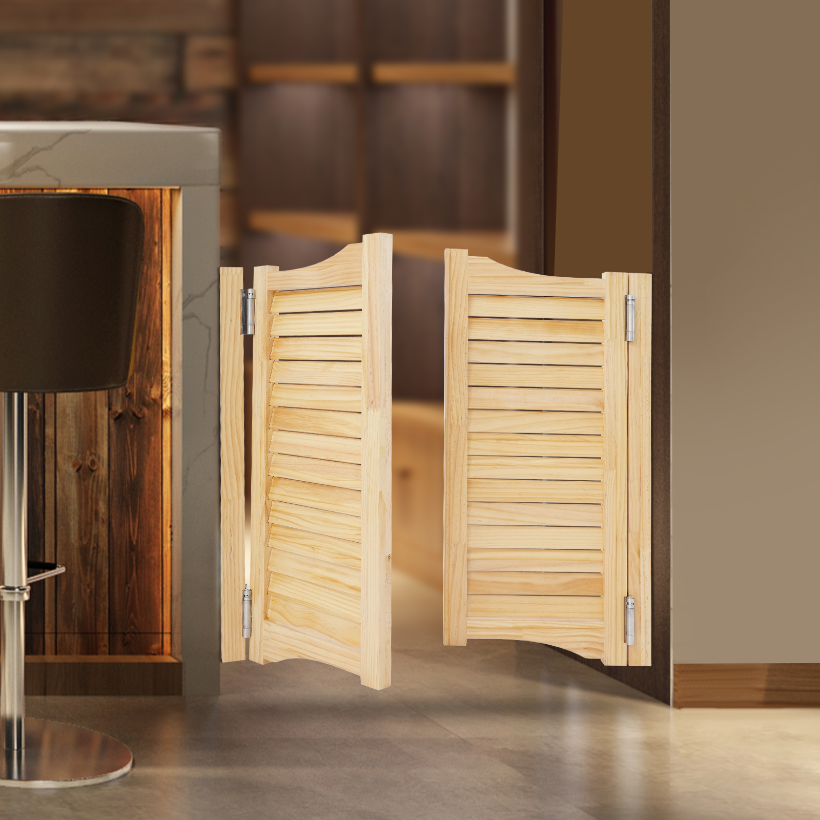 Swinging Half Door Partition - 23.62x35.43 Inch White Modern Doorway With Hinge For Room Dividers