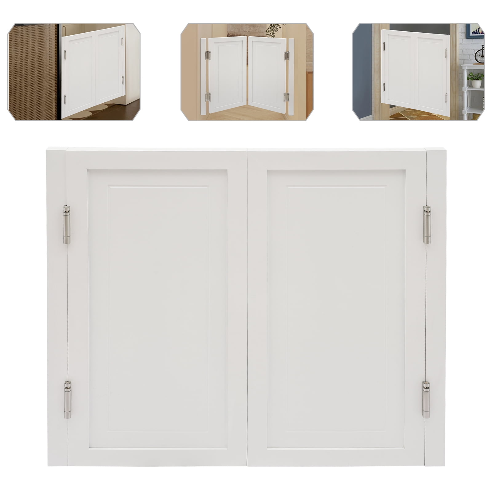 Swinging Half Door Partition - 23.62x35.43 Inch White Modern Doorway With Hinge For Room Dividers
