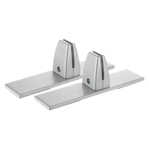 Partition Support Bracket, 2 Pack Removable Clamp for 4-9mm Thick, Silver Tone