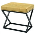 thumbnail image 1 of Partner Furniture 20" Rectangle Faux Leather Tufted Standard Ottoman in Yellow, 1 of 7