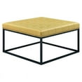 thumbnail image 1 of Partner Furniture 32" Square Faux Leather Tufted Cocktail Ottoman in Yellow, 1 of 7