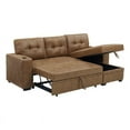 thumbnail image 1 of Partner Furniture Faux Leather Convertible Sectional in Brown, 1 of 9