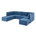 thumbnail image 1 of Partner Furniture Polyester Blend Fabric Modular Sectional Sofa in Blue, 1 of 11