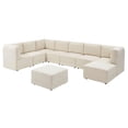 thumbnail image 1 of Partner Furniture144" Wide Polyester Blend Fabric Modular Sectional in Ivory, 1 of 8