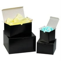 Partners Brand Black Gloss Gift Boxes 6" x 6" x 6", Case of 100