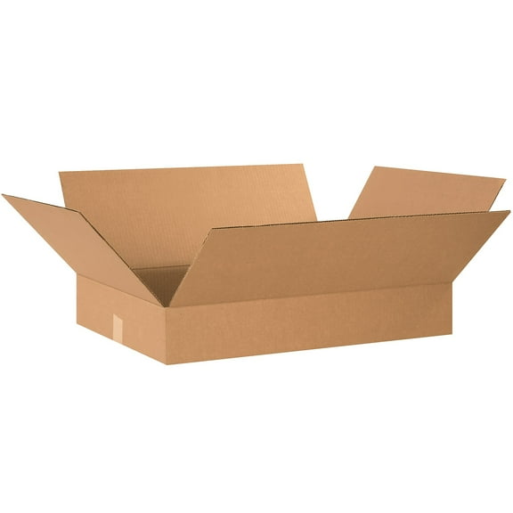 Box Partners Flat Corrugated Boxes 22" x 16" x 4" Kraft 25/Bundle 22164
