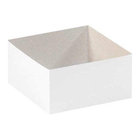 Box Partners DGB663W 6 in. x 6 in. x 3 in. White Deluxe Gift Box Bottoms