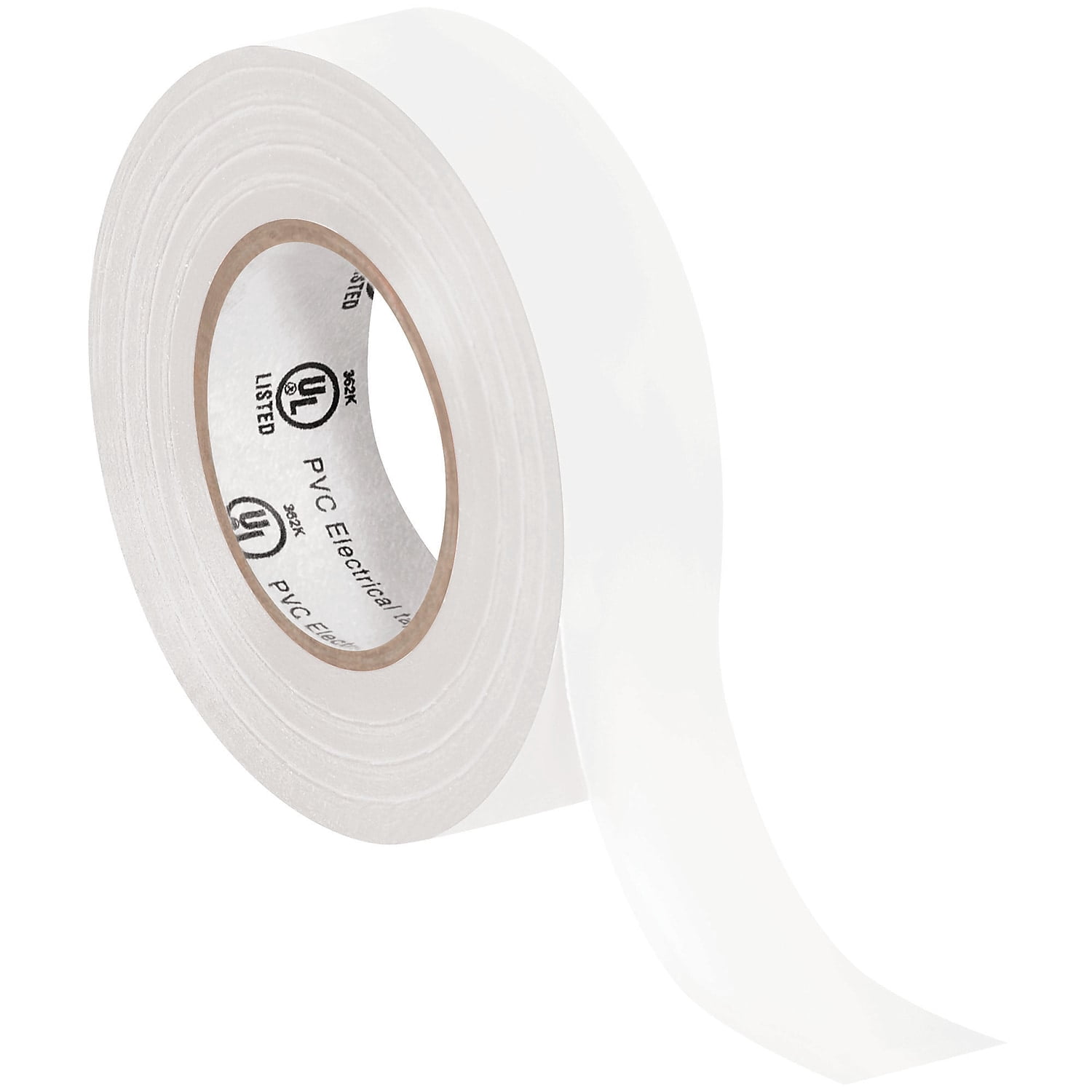 Tape Logic® 6180 Electrical Tape, 1.25" Core, 0.75" x 60', White, Case Of 10
