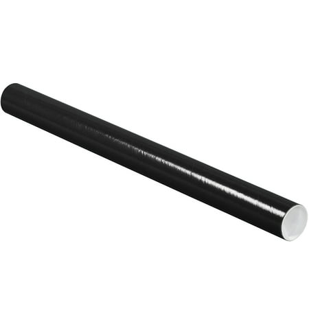 Partners Brand Mailing Tubes,W/Caps,2x24",Black,PK50 P2024BL