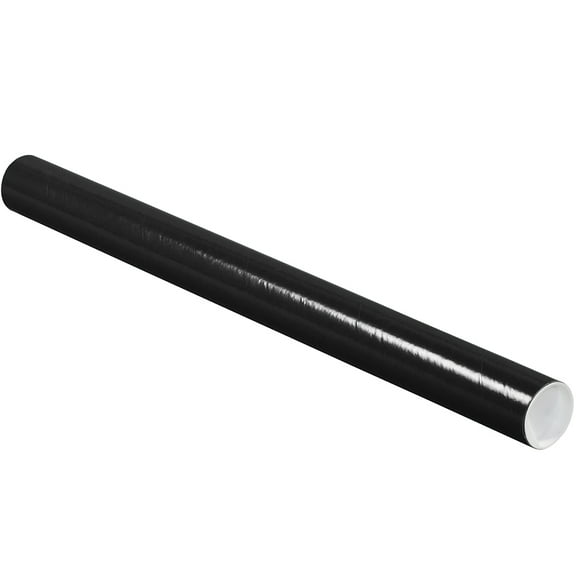 Partners Brand Mailing Tubes,W/Caps,2x24",Black,PK50 P2024BL