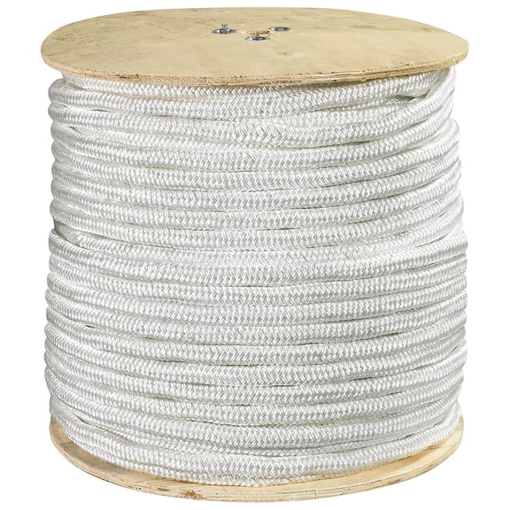 Partners Brand Double Braid Nylon Rope,6500 lb,1/2" TWR127