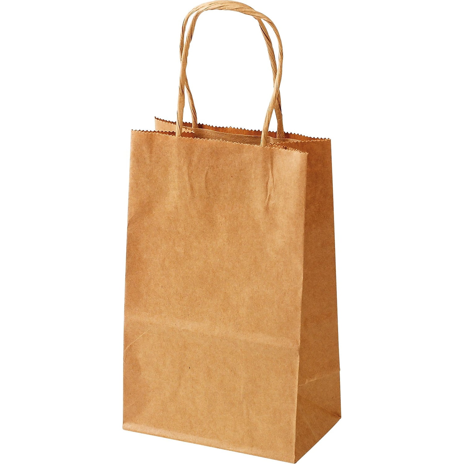 Partners Brand Paper Shopping Bags, 8 3/8"H x 5 1/4"W x 3 1/4"D, Kraft, Case Of 250