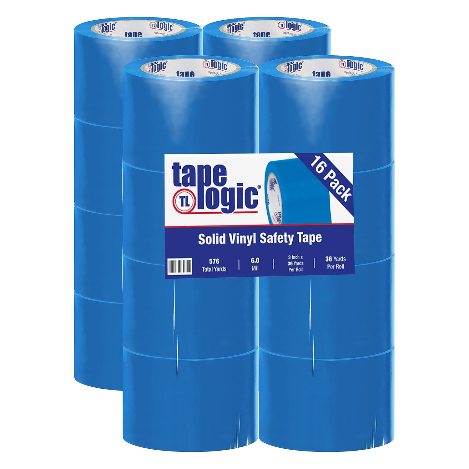Tape Logic Solid Vinyl Safety Tape 6.0 Mil 3" x 36 yds. Blue 16/Case T9336B
