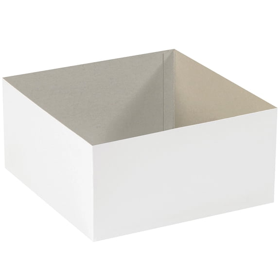 Partners Brand White Deluxe Gift Box Bottoms 12" x 12" x 6", Case of 50