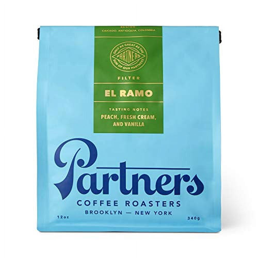 Partners Coffee, EL Ramo - 12 Ounce | Whole Bean Coffee | Light Roast | Moderate Acidity | Notes of Peach and Fresh Cream | Try Drip Coffee, Chemex, or Pourover Brew Methods.