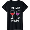 thumbnail image 1 of Partners In Wine Cute Wine Drinkers Gift Black T-Shirt Unisex, 1 of 5