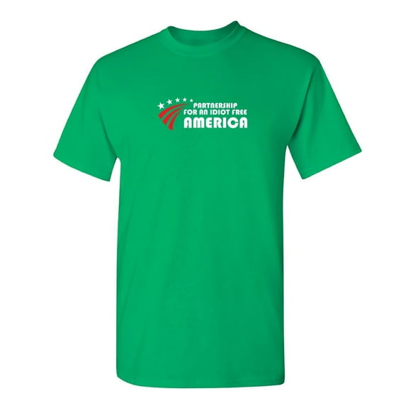 Partnership For An Idiot Sarcastic Humor Graphic Tee Mens Gift Novelty Funny T Shirt