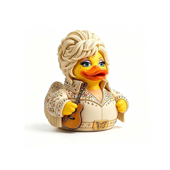 Parton Memorial Duck Dolly Memorial Duck Figurine Country Music Tribute Collectible Duck Statue Guitar Themed Decorations Keepsake Music Lover Gift for Home Office Shelf