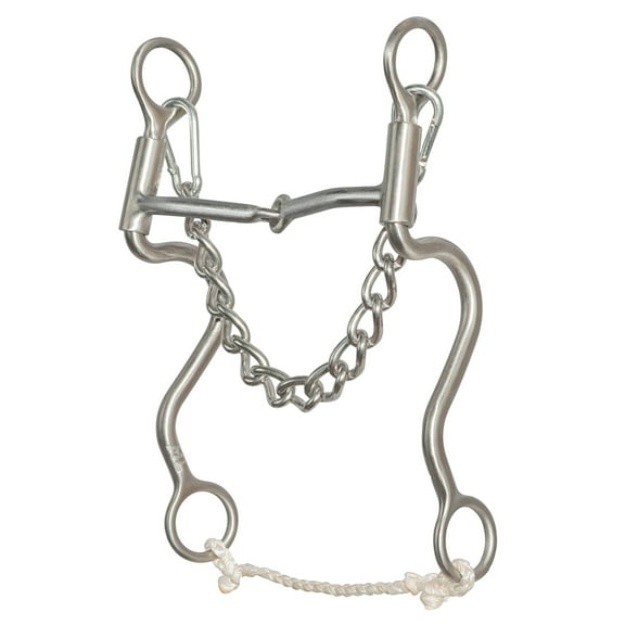 Partrade, Bit WW Ropr Coll Thin LNG Shnk Snaffle 5-1/8"