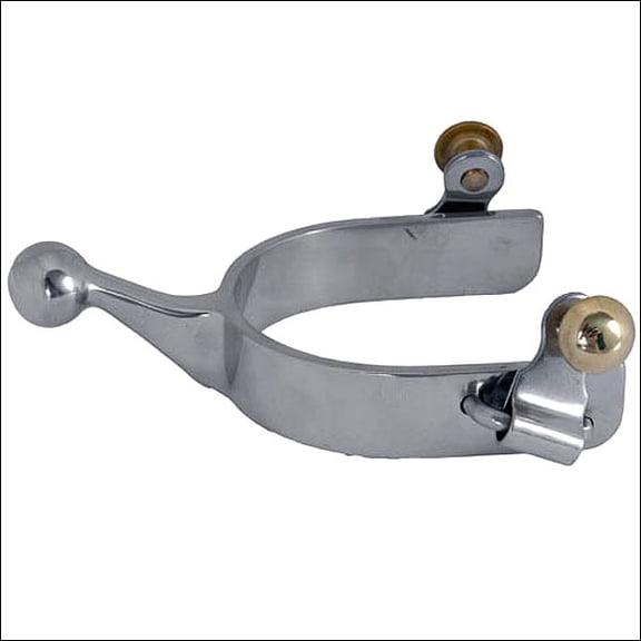 Partrade Knob End Stainless Steel Human Ladies Spur With Brass Buttons
