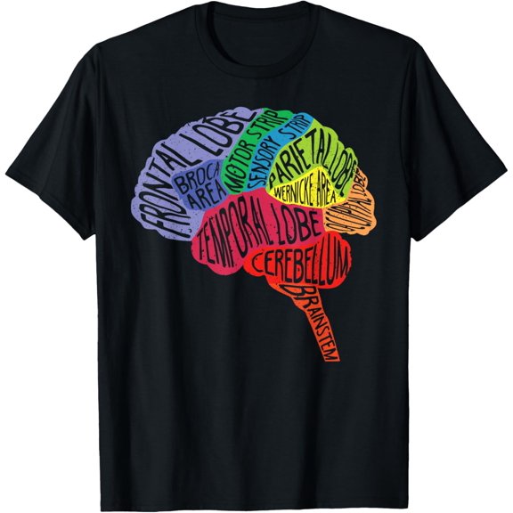 t-shirt Parts Area Brain Neurologist Neurology Brain Map Surgeon T-Shirt mens t shirt,black,women,funny,misfits,men,journey
