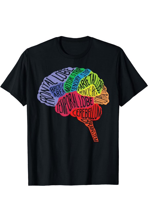 t-shirt Parts Area Brain Neurologist Neurology Brain Map Surgeon T-Shirt mens t shirt,black,women,funny,misfits,men,journey
