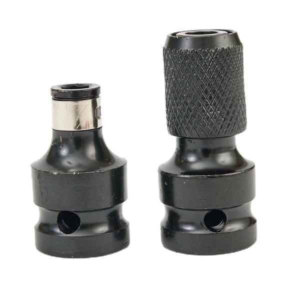 Parts Drill Bit Chuck Adapters Tool 1/2 Square Drive To 1/4 Hex Shank 2Pcs Converter Tungsten Steel Accessories