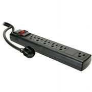 Parts Express 5+1 Outlet Strip 6 ft. Cord and Circuit Breaker/Switch UL - Black