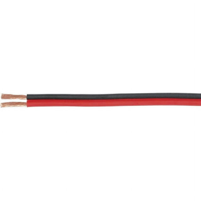 Parts Express Power/Speaker Zip Cord Wire Bare Copper Strands 12 AWG 2-conductor 100 ft. (Red/Black)