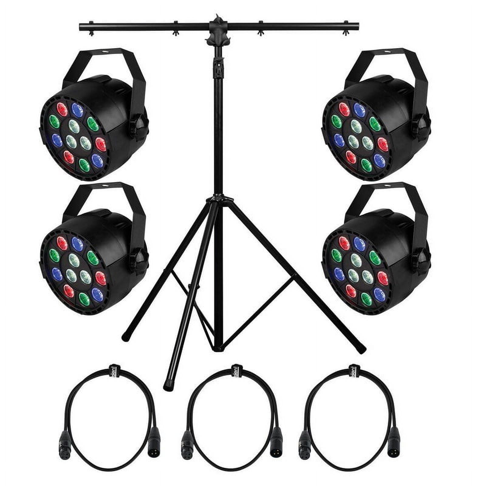 Black LED DMX-Controllable PAR Can Lighting Bundle