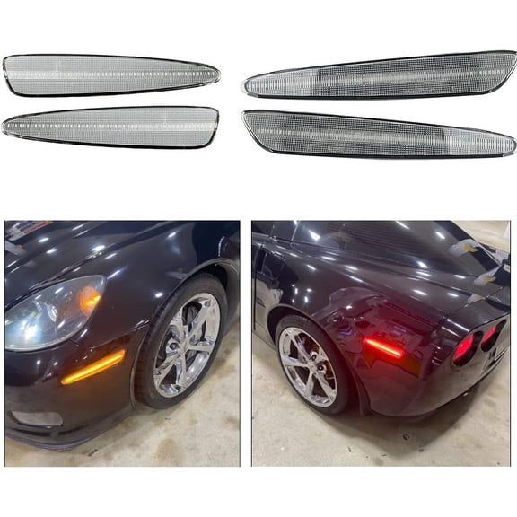 Parts God Corvette C6 LED SIde Markers (Clear) Fits 2005-2013