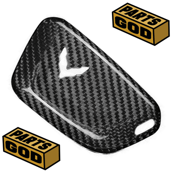 Parts God Corvette C8 Carbon Fiber Key Fob Cover (Black Carbon Fiber)