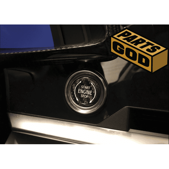 Parts God Corvette C8 Real Carbon Fiber Push Start Button Cover (Black Carbon Fiber)