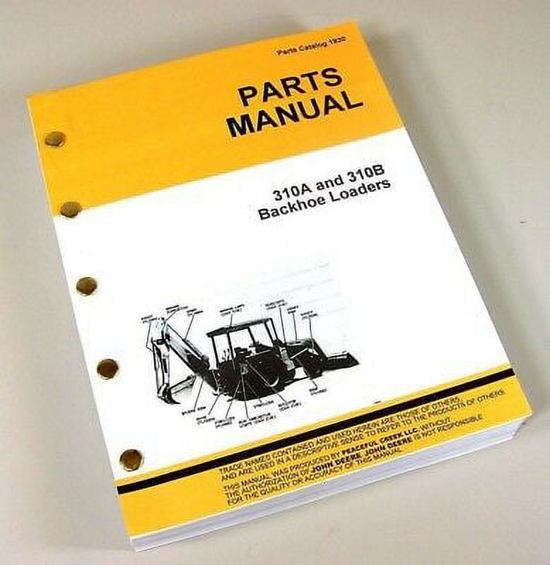 Parts Manual For John Deere 310A 310B Tractor Loader Backhoe Catalog Book