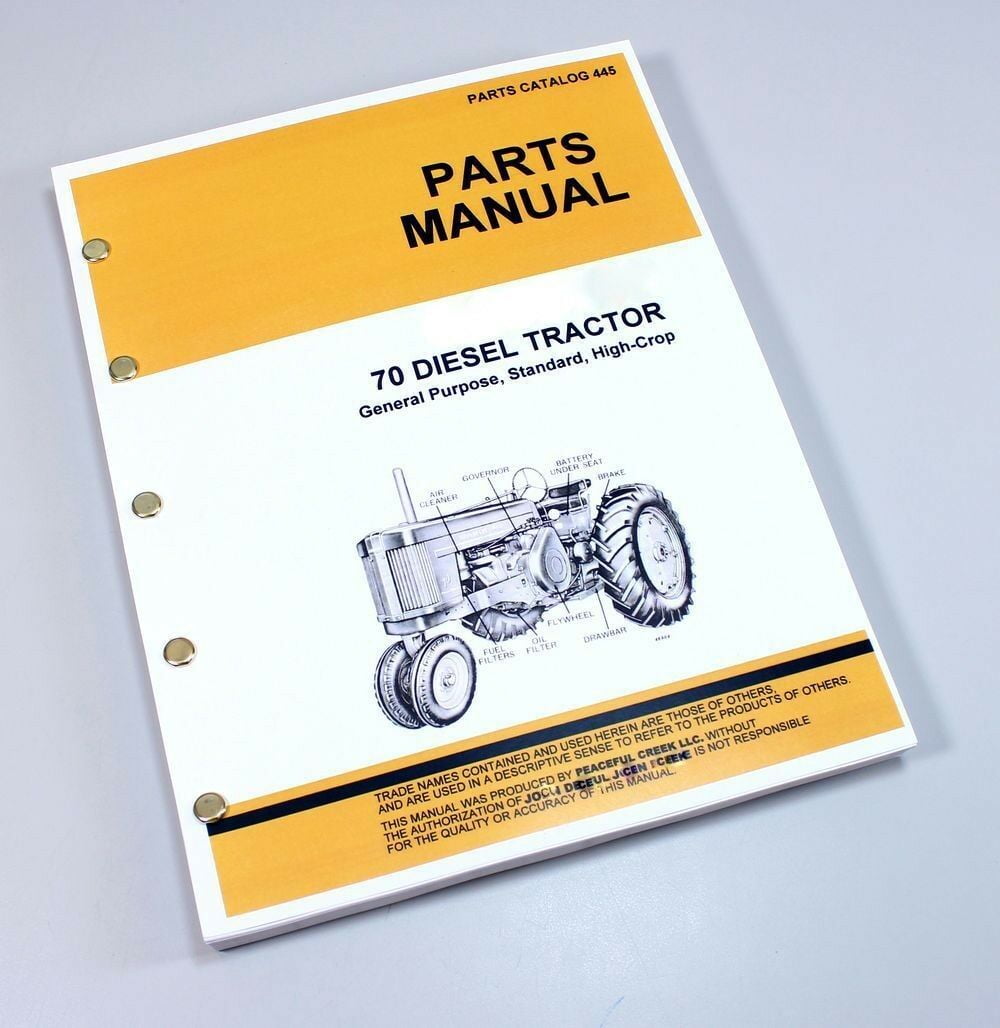 Parts Manual For John Deere 70 Diesel Tractor Nepal Ubuy